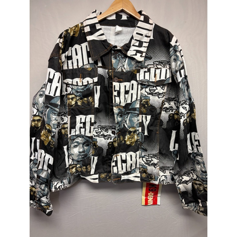 K9 Denim Outfit STREET Heat Shirt Pants Set Mens Black Rap Tupac Biggie Vintage‎